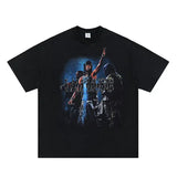 Vintage Washed Black Rock Singer Print T-Shirt