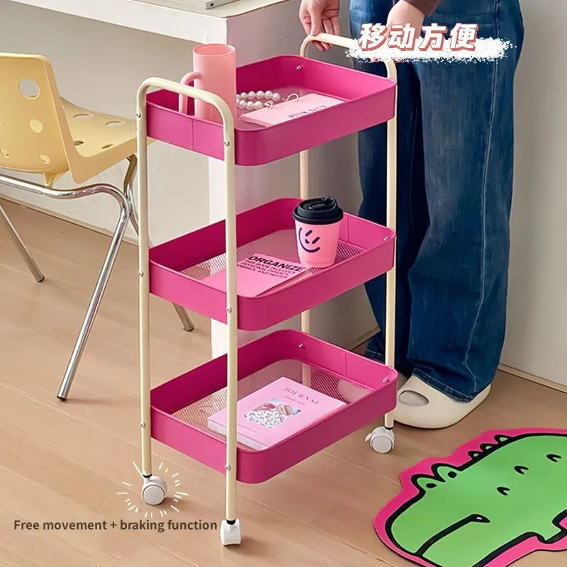 Pink 3-Layer Storage Shelf