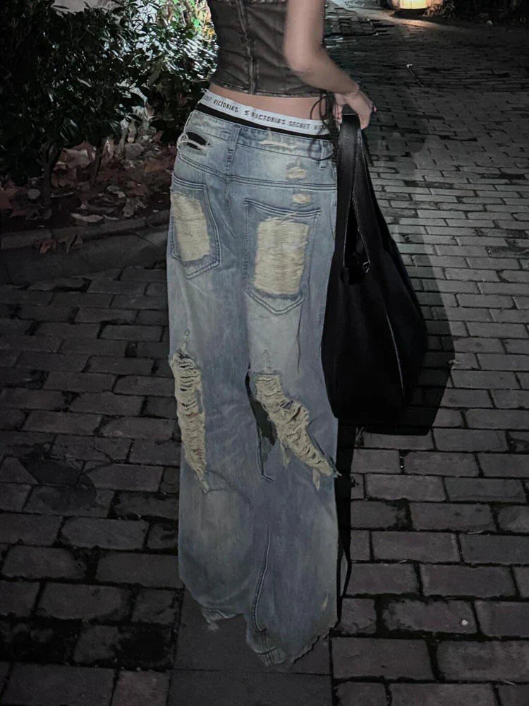 Y2K Women's Distressed High Waist Jeans