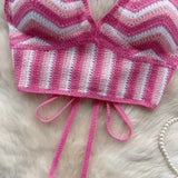 Handmade Knitted Sexy Halter Women Top Crochet