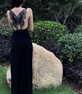 Black Butterfly Gothic Maxi dress