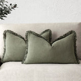 Decorative Linen Fringe Pillow Covers