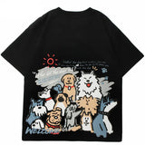 Lustiges Hip-Hop-Cartoon-Hunde-T-Shirt