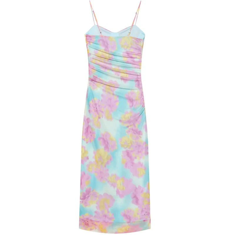 Mesh Floral Party Maxi Dress