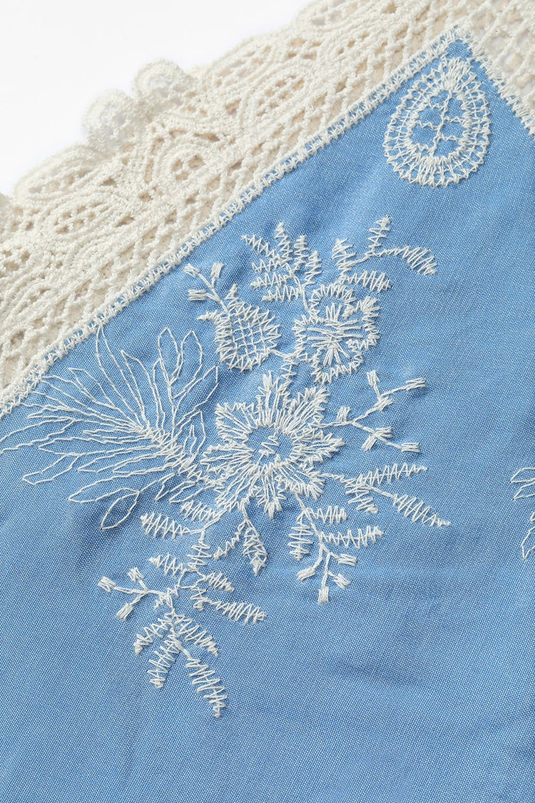 Handmade Crochet Women's Blue Corset Top