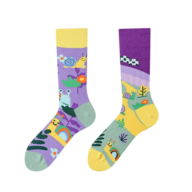 Cartoon Irregular Style Colorful Breathable Unisex Socks