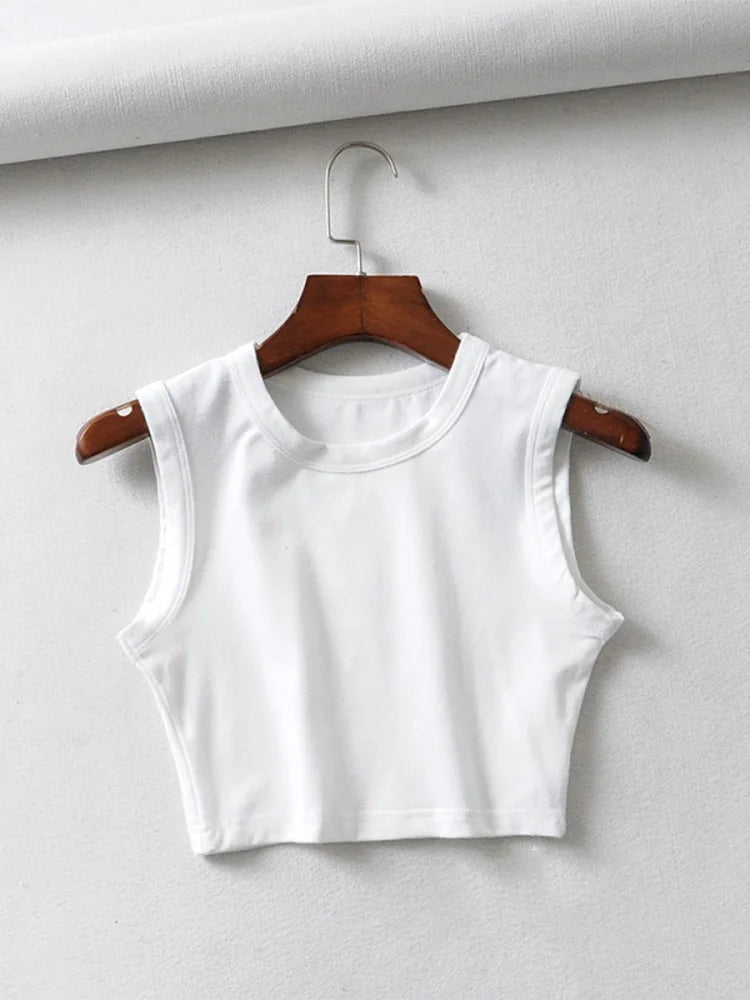 Summer Vintage White Crop Tops