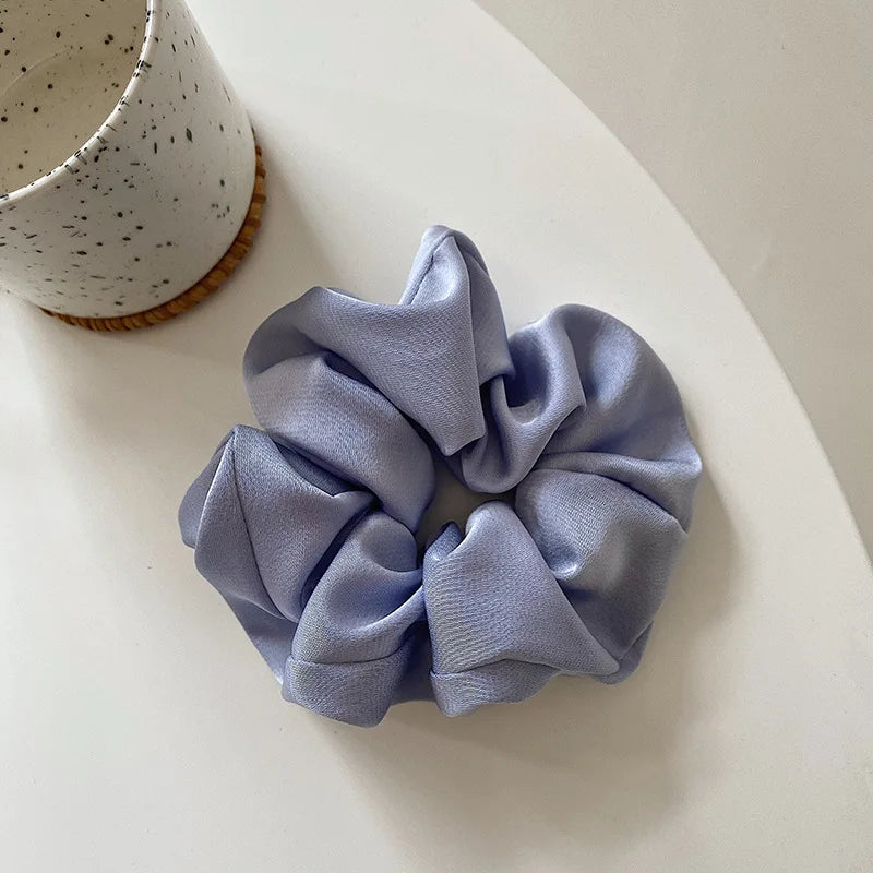 Elastic Silk Solid Color Ponytail Holder