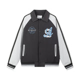 Sports Striped Patchwork Varsity Jacket