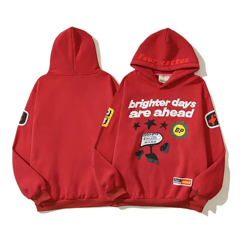 Hoodie "Brighter Days Are Ahead" Rot