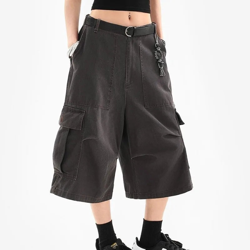 Retro Multi-Pocket Denim Jorts