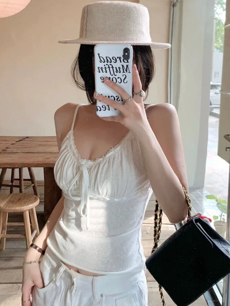 Y2K Ruched Bust Cute Cami Top