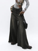 Grunge Washed Bell Bottom Jeans