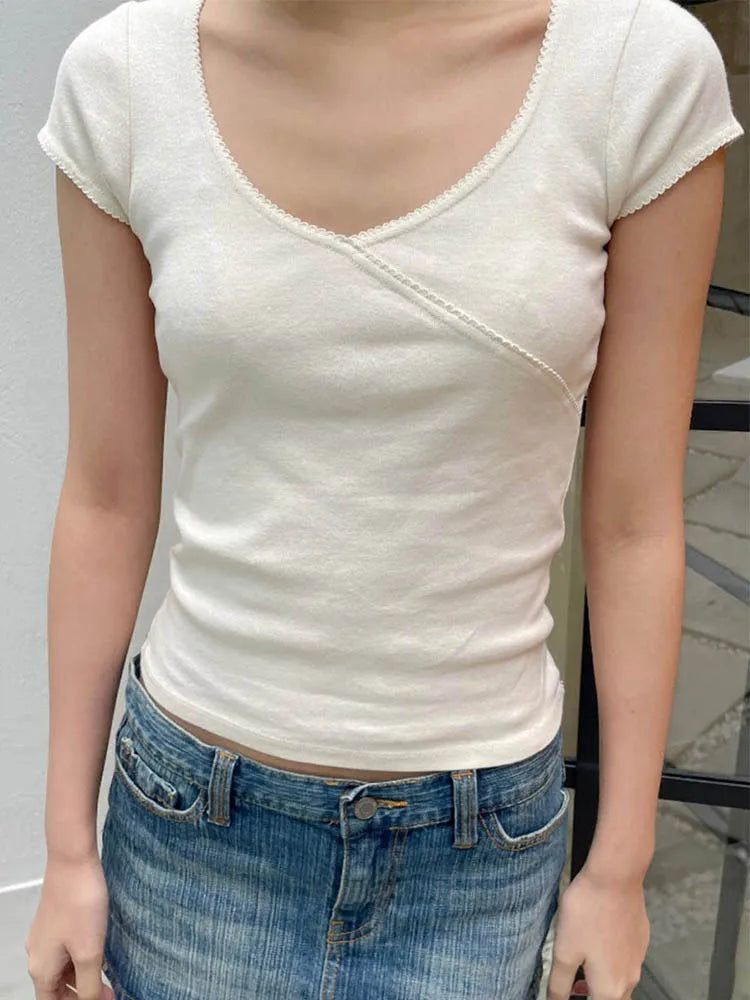 Vintage Slim Summer White T-Shirt