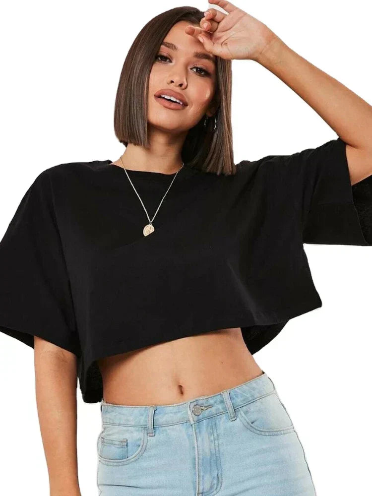Casual Breathable Short-Sleeve Dance Fitness Crop Top