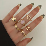Y2K Gemstone Soft Heart Rings
