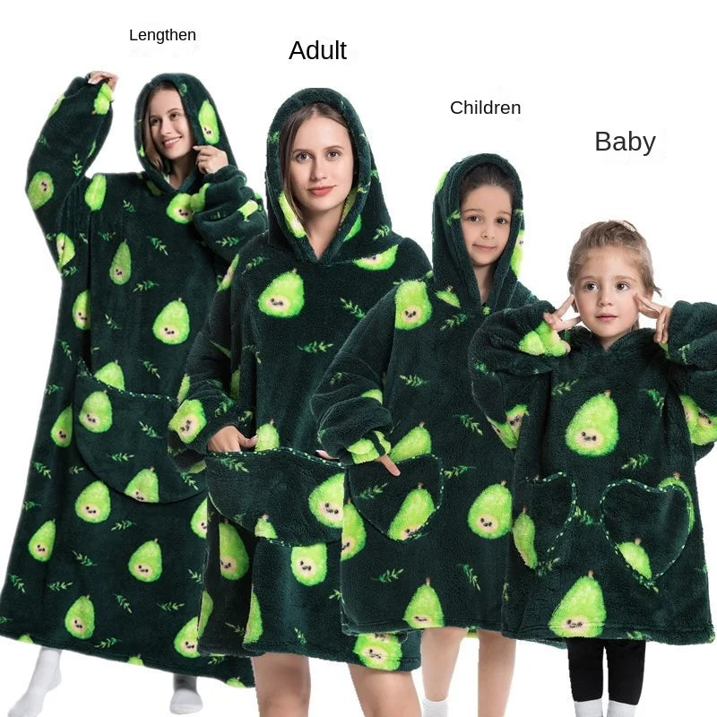 Family Oversize Sherpa Blanket Hoodie