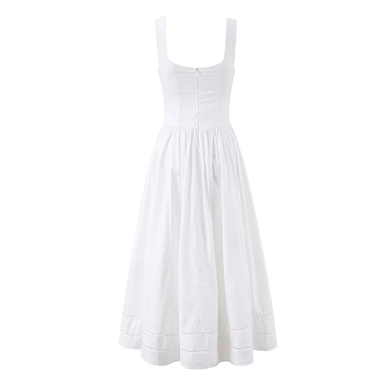 White Corset Midi Dress