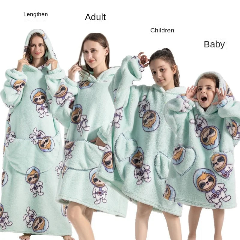 Family Oversize Sherpa Blanket Hoodie