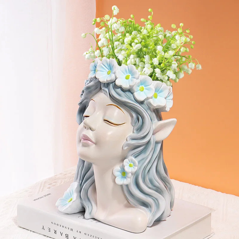 Angel Human Head Vintage Vase