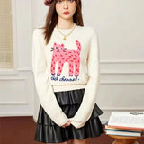 Y2K Pink Cat Cute Sweater
