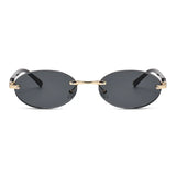 Luxury Oval Frame Metal Sunglasses