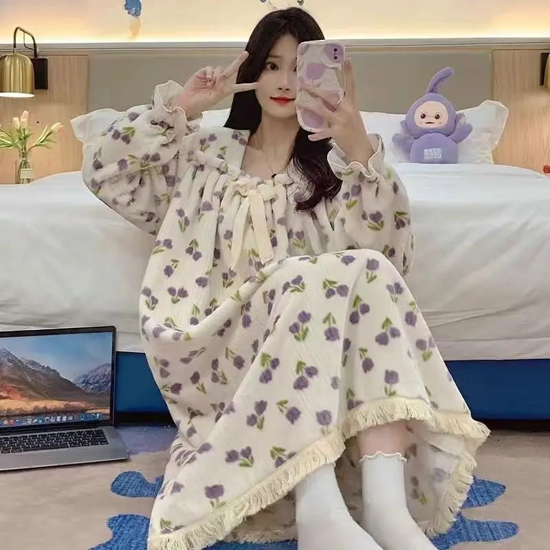 Korean Style Nightgown Sleepwear