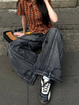 Edgy Streetwear Wide Leg Jeans