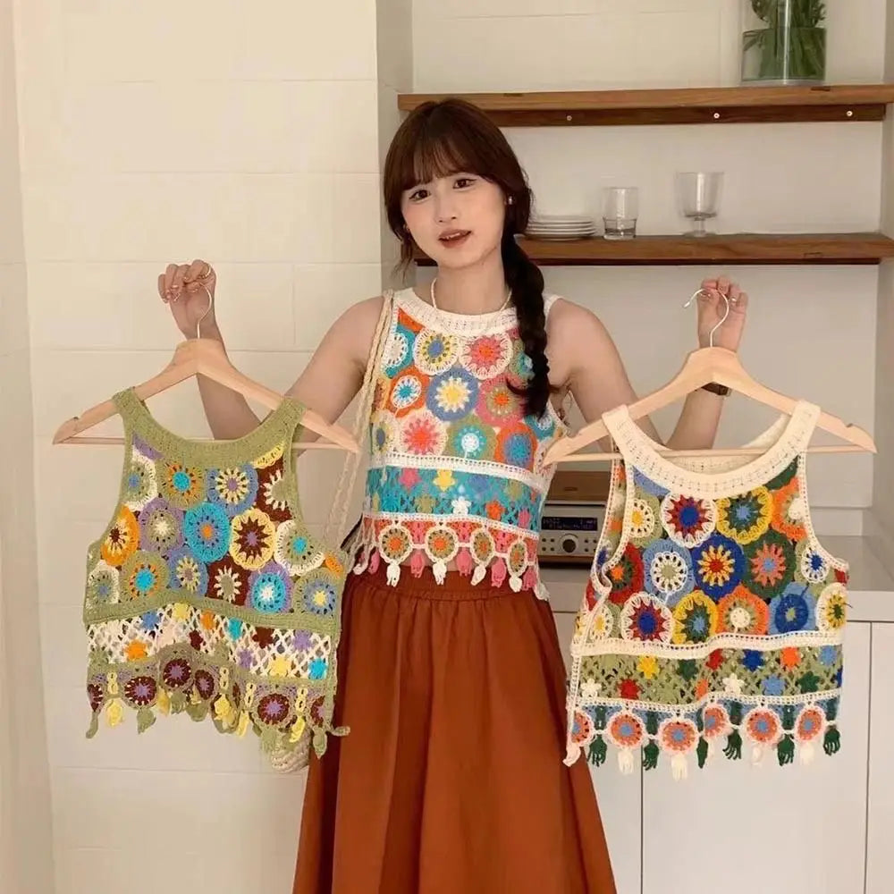 Handmade Knitted Vest Sleeveless Top