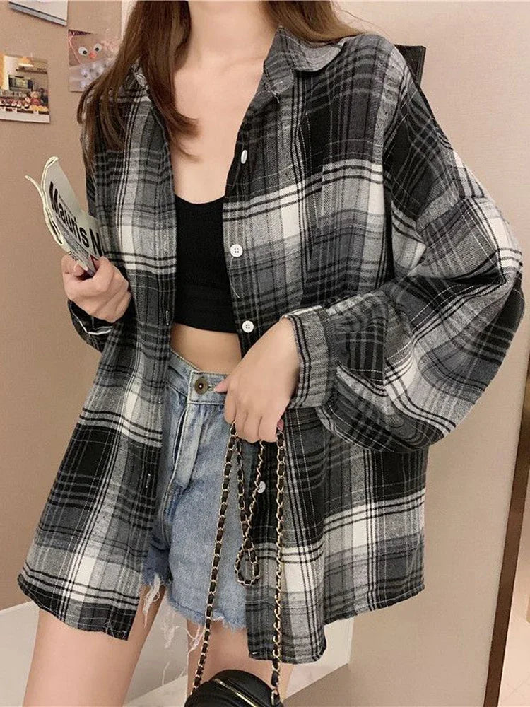 Vintage Plaid Long Sleeve Shirt