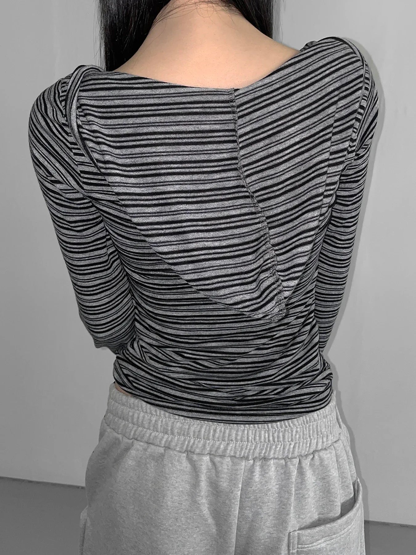 Casual Striped Long-sleeved Hoodie