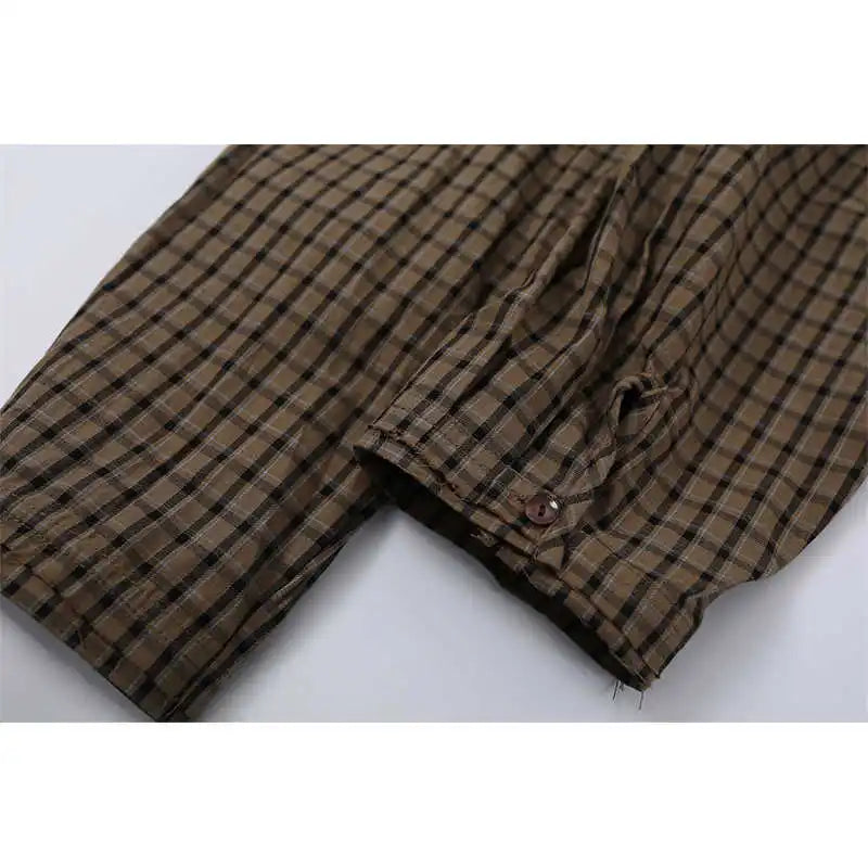 French Vintage Old Money Women's Plaid Shirt