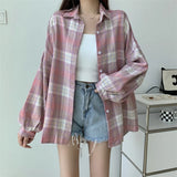 Oversized-Tartan-Jacken-T-Shirt mit Kragen