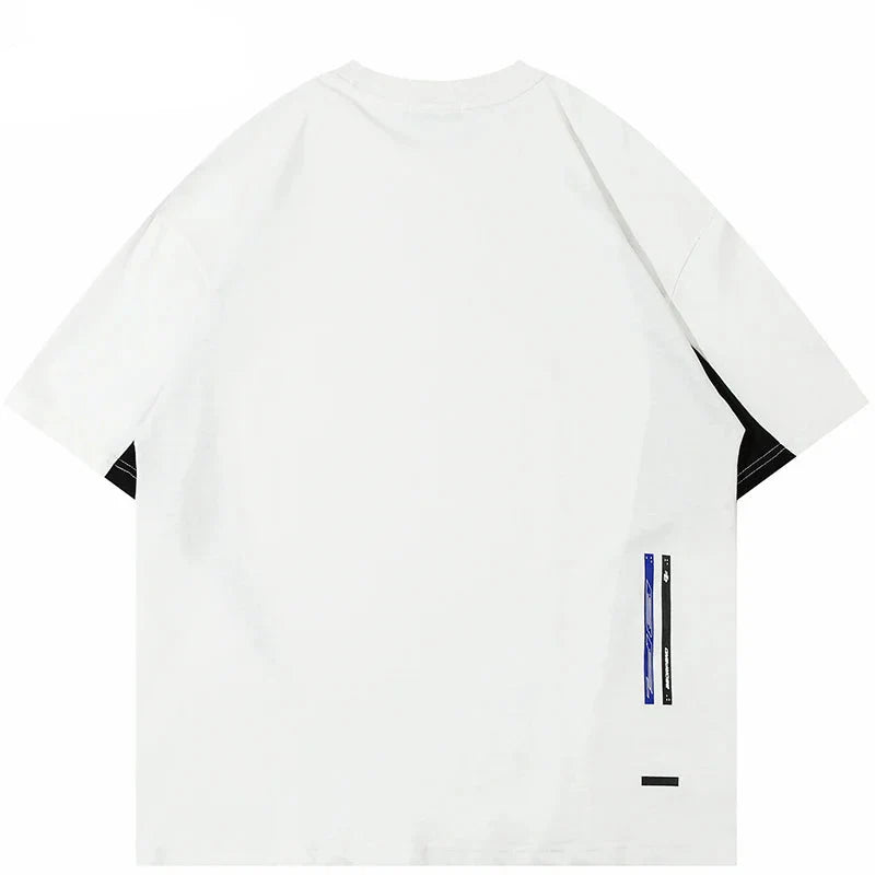 Camiseta holgada de estilo deportivo con retazos