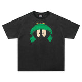 Camiseta negra coreana de estilo urbano vintage