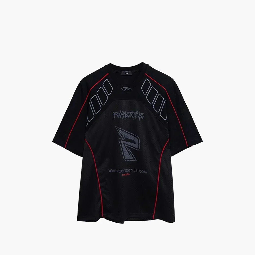 Retro atmungsaktives Mesh-Rennsport-T-Shirt