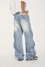 Y2K Washed Blue Wide-Leg Jeans