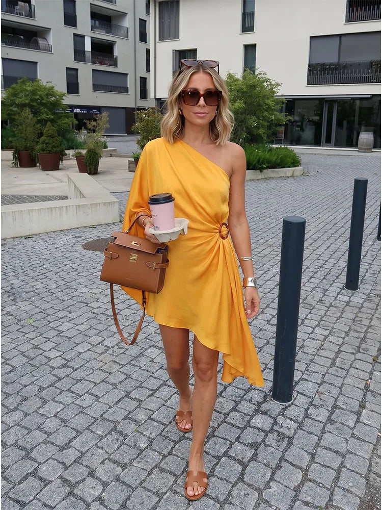 Old Money Satin Spring Midi Dress