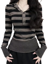 Casual Striped Long Sleeve Hoodie