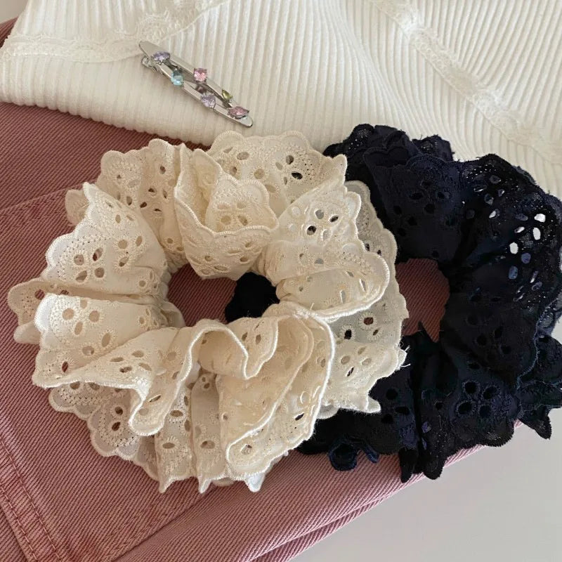 Double Layered Flower Lace Hair Tie
