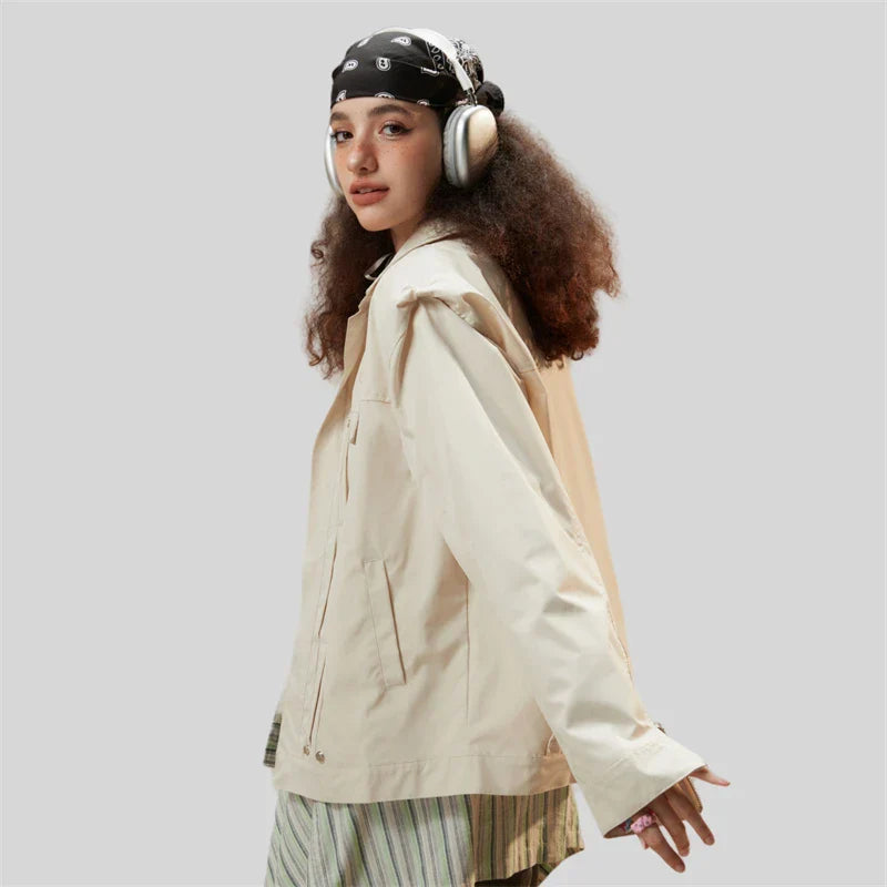 Boxy Fit Pocket Varsity Jacket