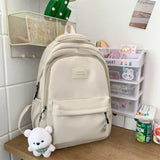 Lightweight Solid Color School Backpack