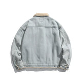Snow Color Cozy Faux Fur Denim Jacket