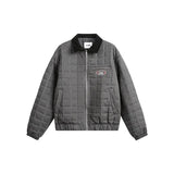 Turn-down Collar Thick Plaid Windbreaker Jacket