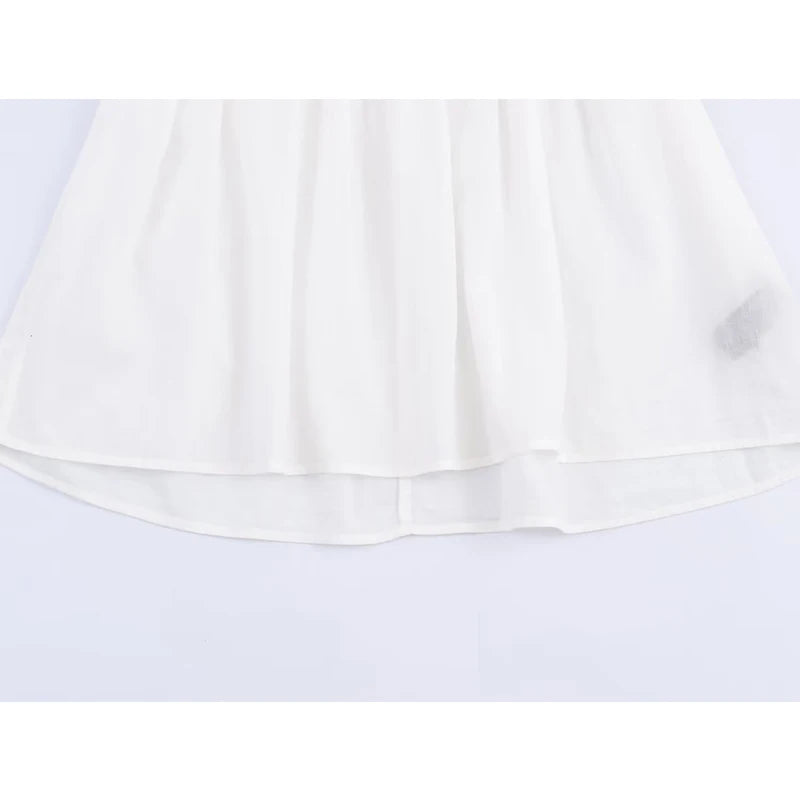 Romantic Honeycomb Smocked White Blouse
