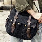 Vintage Canvas Leather Messenger Bag