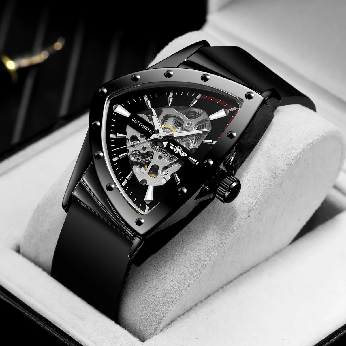 Luxury Triangle Steel Skeleton Automatic Watch