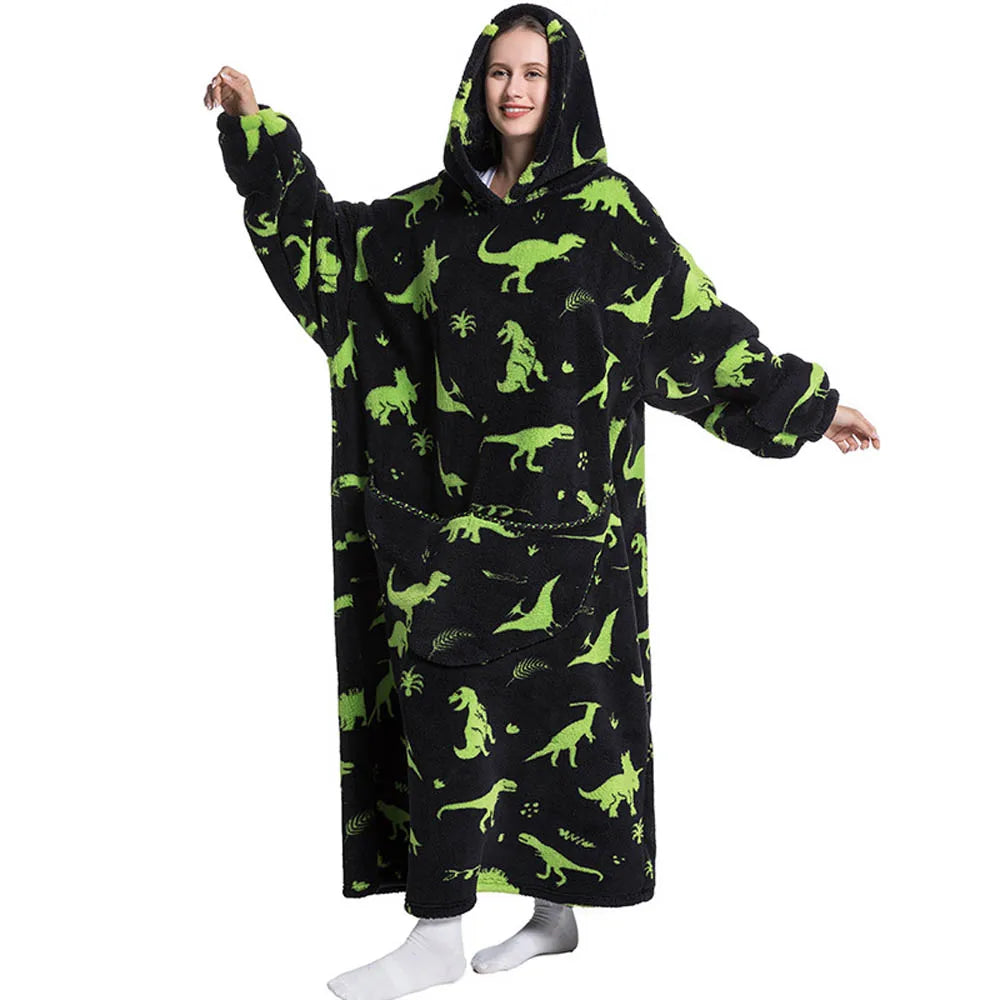 Animal Printed Hooded Blanket