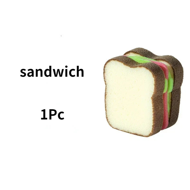 Cute Toast Dishwashing Sponge