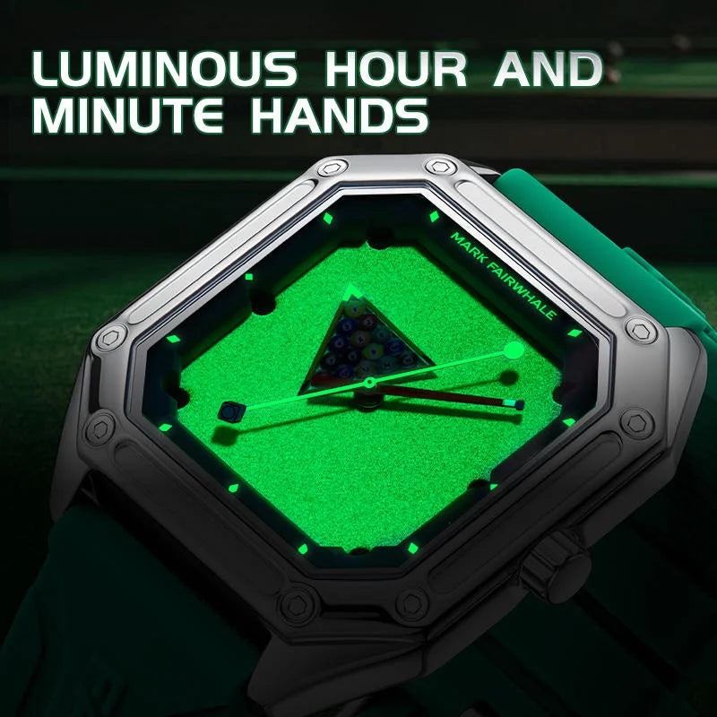 Billiards Sport Silicone Strap Quartz Watch